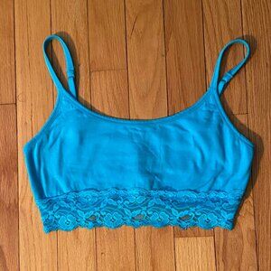PACT Organic Cotton Soft Bralette Turquoise Size Medium